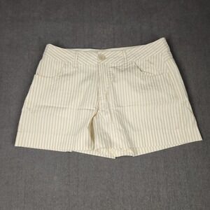 Mix & Co Short Womens Size Small Tan and White Striped Cotton Blend